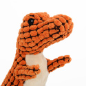 Pomarańczowa pluszowa zabawka dla psa dinozaur z piszczałką