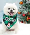 świąteczna bandamka dla psa z bałwanem