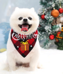 Czerwona świąteczna bandamka dla psa z napisem Merry Christmas
