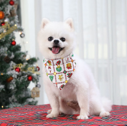 Bandamka Świąteczna Biała L Dla Psa