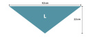 Wymiary bandamki dla rozmiaru L. Szerokość 62cm, długość 22cm