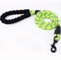 Zielona odblaskowa linka dla psa 150cm
